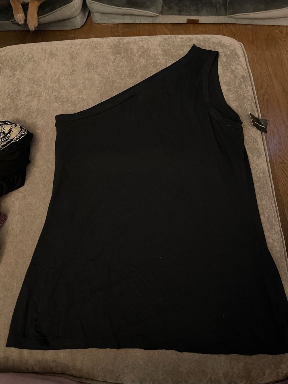 One-Shoulder Black Women’s Top
